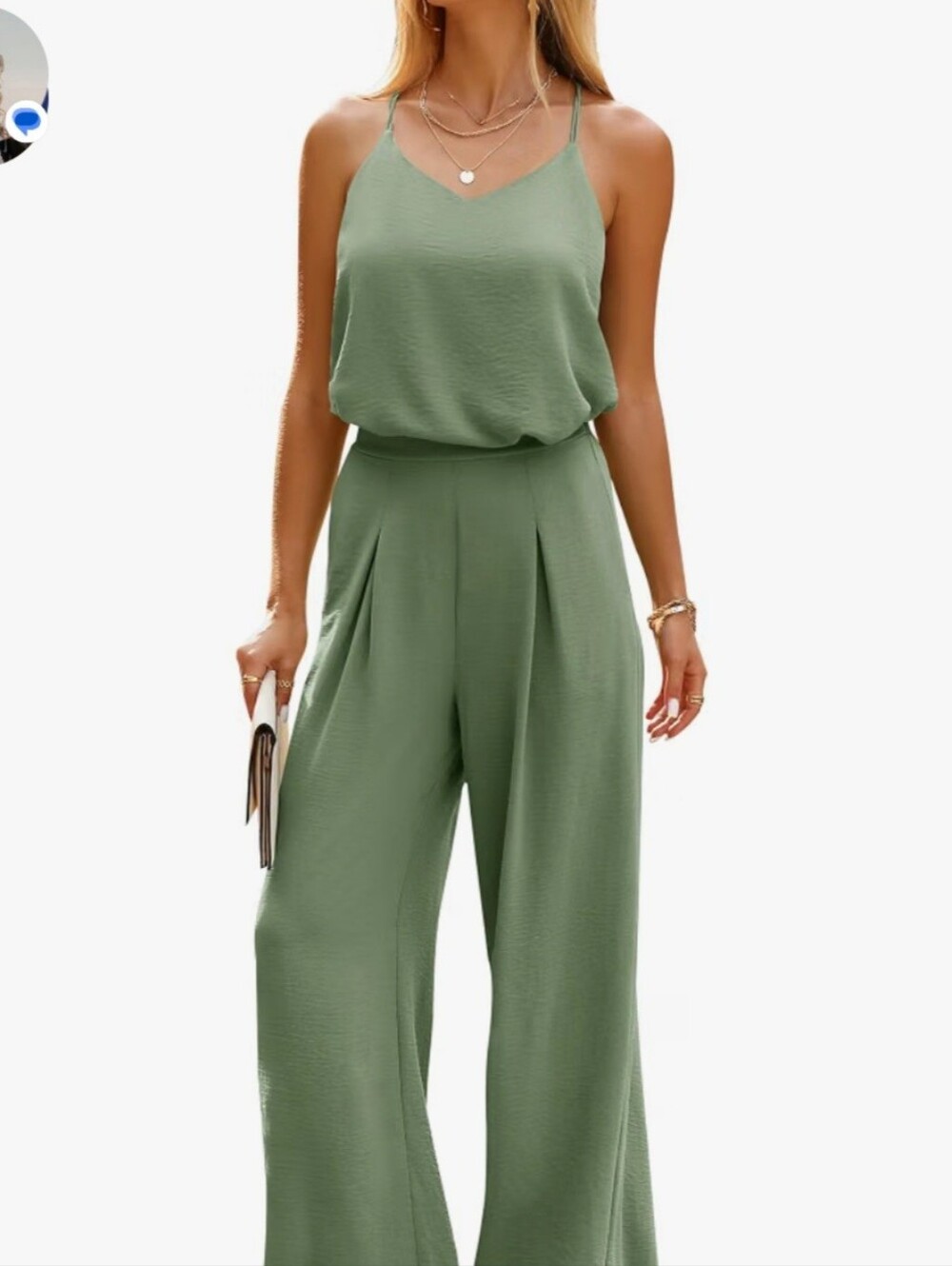 "Pretty Garden" Light Sage Two-Piece Wide Leg Pant Set